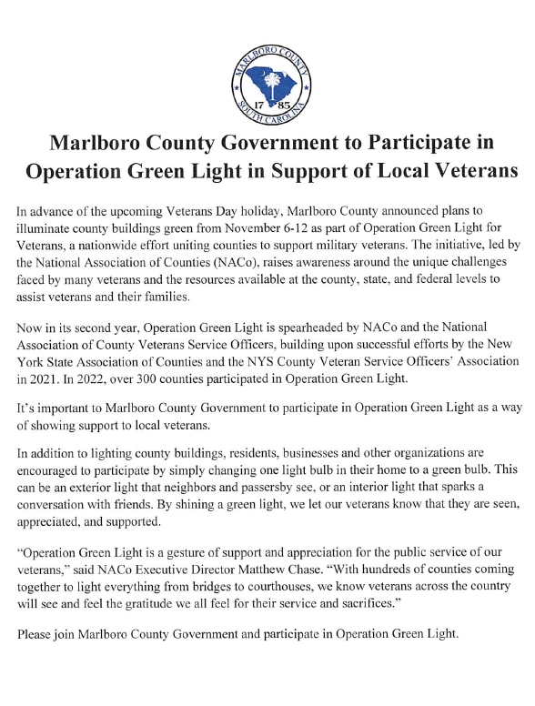 Operation Green Light Announcement 